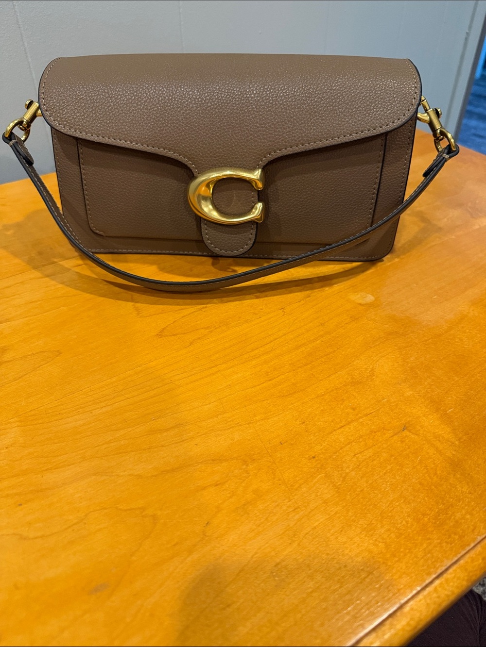 COACH Tabby Shoulder Bag 26 Polished Pebble Leather Dark Stone - Picture 3 of 11